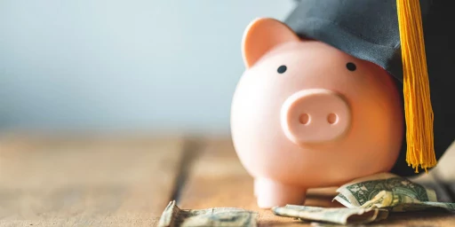 Sparschwein mit Akademikerhut und Geldscheinen, Copyright: mnirat - stock.adobe.com