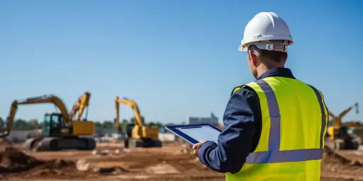 Tiefbau Baustelle Bauarbeiter Geprüfter Polier Werkpolier, Copyright: Matthew - stock.adobe.com