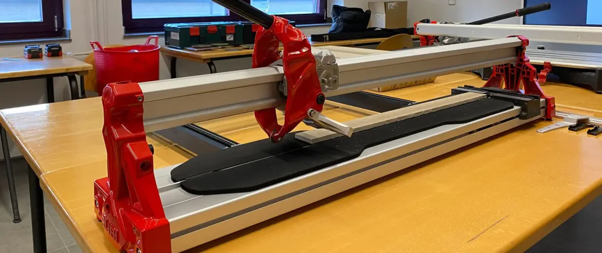 Fliesenschneidemaschine RUB Ausbildung Fliesenleger, Copyright: BZB