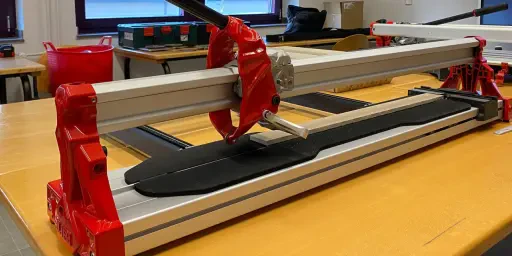Fliesenschneidemaschine RUB Ausbildung Fliesenleger, Copyright: BZB