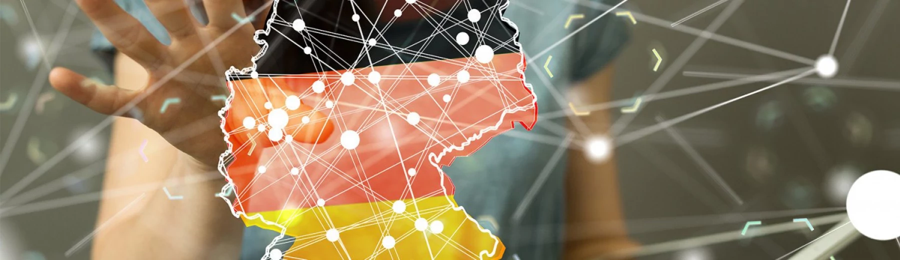 Deutschlandkarte mit Netz, die die Vernetzung der Partner darstellt, Copyright: keine Angaben