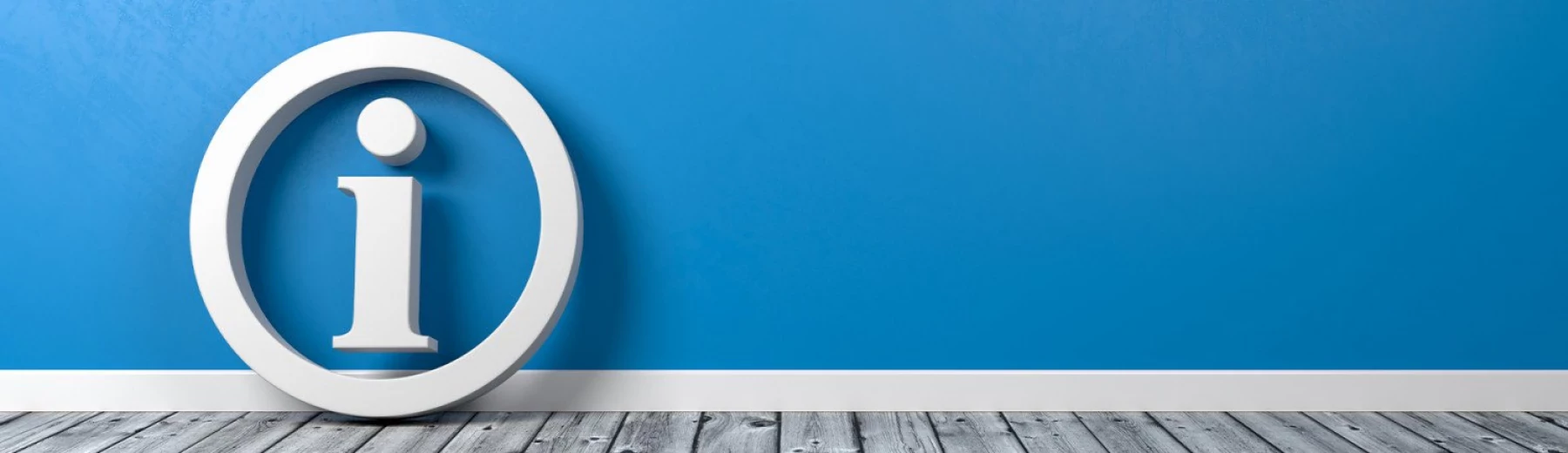Grafik mit einem i-Symbol an einer Wand gelehnt, Copyright: keine Angaben
